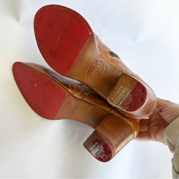 BED|STU Bia Women’s Tan Leather Ankle Booties Lace-Up Back Distressed Boho 10 40 - Picture 9 of 12
